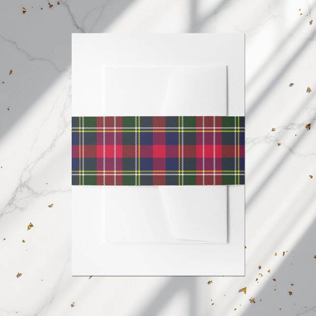 Peace & Joy Karierte Weihnachtskarte Einladungsbanderole (Peace & Joy Plaid Christmas Card Invitation Belly Band)