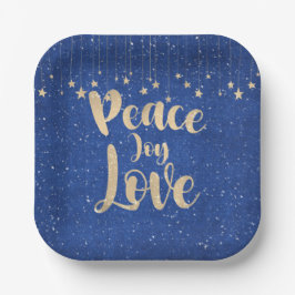 Peace Joy Liebe mit Stars Pappteller