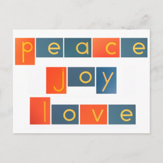 PEACE JOY LIEBE Sandpaper Letters Feiertagspostkarte