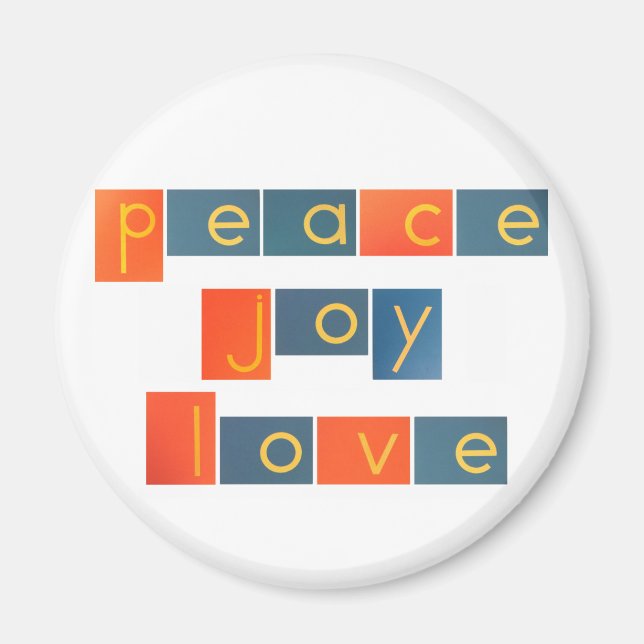 PEACE JOY LIEBE Sandpaper Letters Magnet (Vorne)