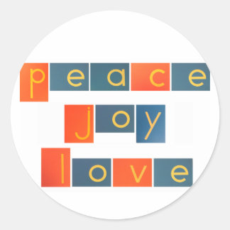 PEACE JOY LIEBE Sandpaper Letters Runder Aufkleber