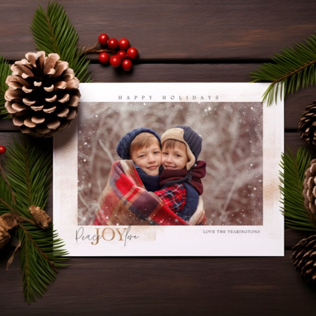 Peace Joy Liebe Winter Holiday Foto Card Einladung (Von Creator hochgeladen)