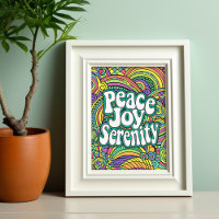 Peace Joy Serenity Abstraktes Muster Erwachsenenfa