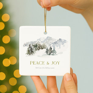Peace & Joy Winter Mountain Weihnachten Keramikornament