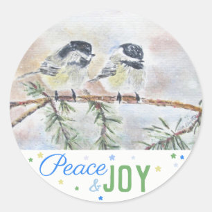 Peace & Joy - Winterlandschaft (20) Runder Aufkleber