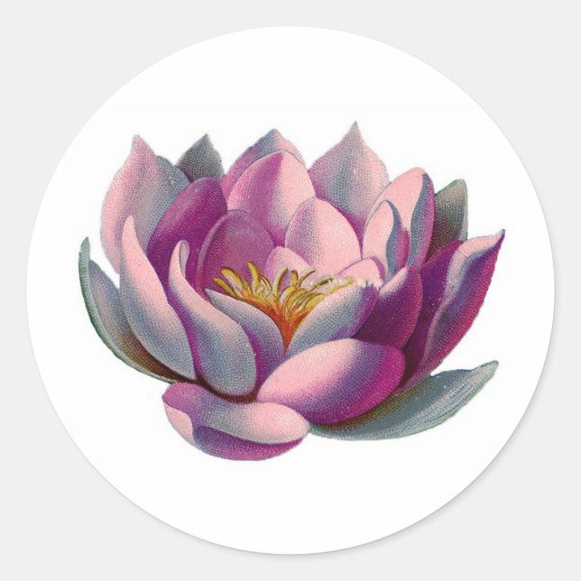 Peace l Beautiful Pink Lotus Blume/Water Lilie Runder Aufkleber (Vorderseite)
