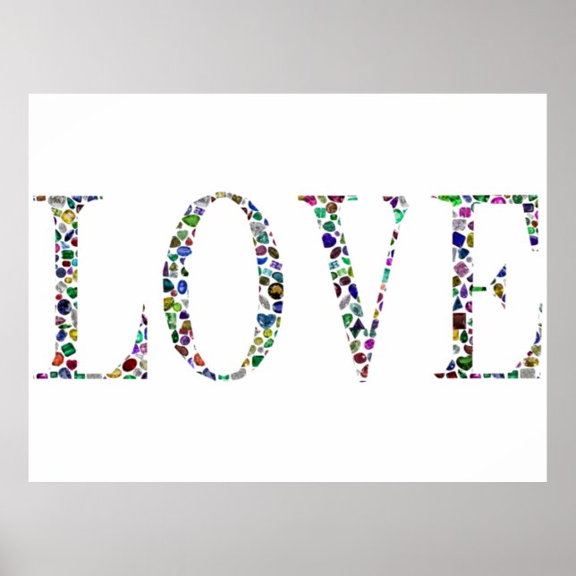 Peace, le mot 'LOVE' Gemstone Poster (Devant)