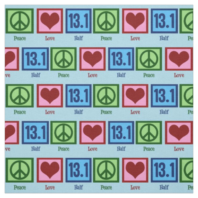 Peace Liebe 13.1 Halbmarathon-Läufer Stoff (Muster)