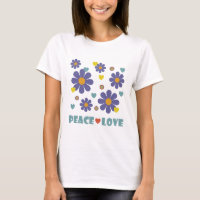 Peace Liebe 1970er Jahre Purple Flowers