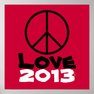 Peace Liebe 2013 Poster Art Print (rot)