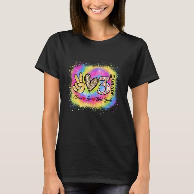 Peace Liebe 3. Klasse Mädchen Lehrerin zurück zur  T-Shirt (Vorderseite)