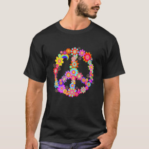 Peace Liebe 60 S 70 S Hippie Kostüm Farbenfrohe St T-Shirt