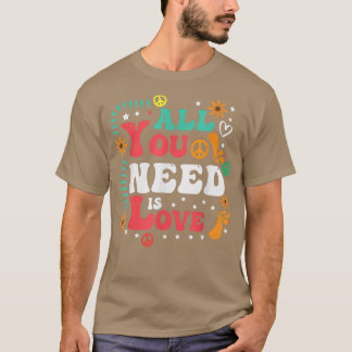 Peace Liebe 60er 70er Gefärbte Krawatte Hippie Hal T-Shirt