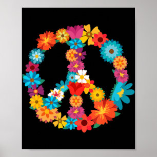 Peace Liebe 60's 70's Hippie Costume Colorful Flo Poster