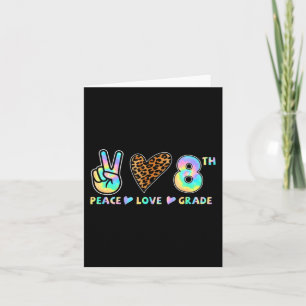 Peace Liebe 8. Klasse Squad Zurück zum Schullehrer Karte