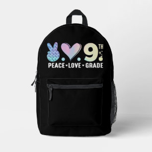 Peace Liebe 9. Klasse zurück zum Schulfest Bedruckter Rucksack