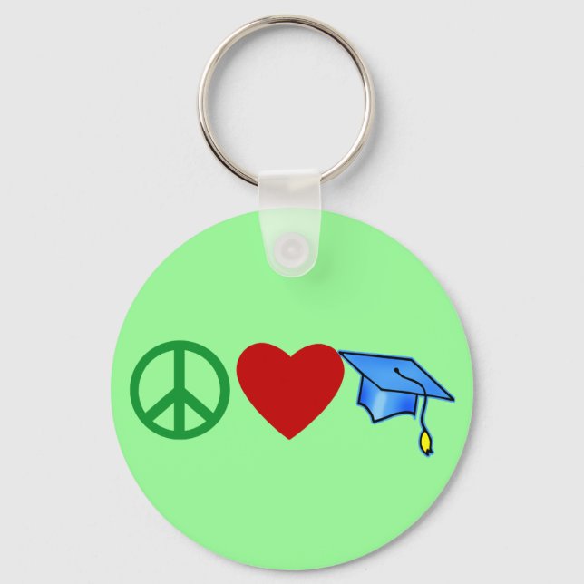 Peace Liebe Abschluss Shirts und Großgeschenke Schlüsselanhänger (Vorderseite)