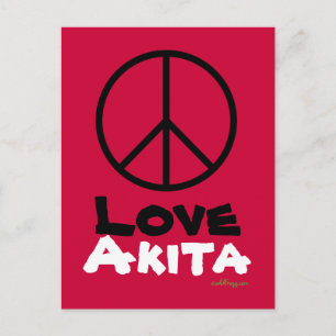 Peace Liebe Akita Postcard Postkarte