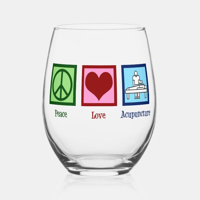 Peace Liebe Akupunktur Niedlich Akupunkturist Weinglas Ohne Stiel (Vorderseite)