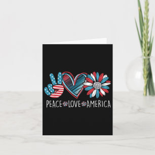 Peace Liebe America Daisy 4. Juli Patriotic Us Ame Karte