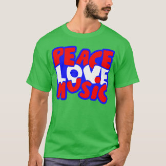 Peace Liebe and Music Arts and music Festival Blue T-Shirt