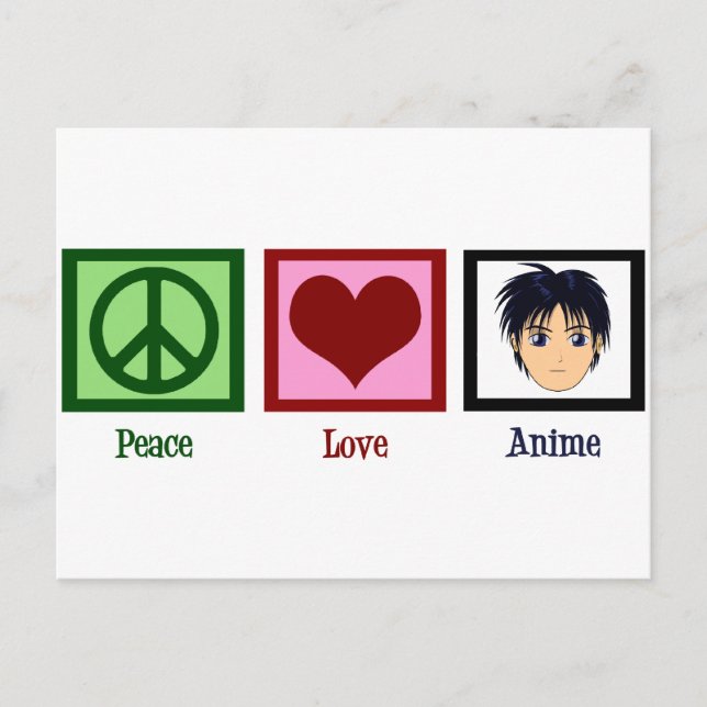 Peace Liebe Anime Postkarte (Vorderseite)