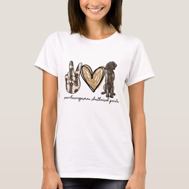 Peace Liebe APS Deutsche Kurzläufer-Liebe T-Shirt (Vorderseite)