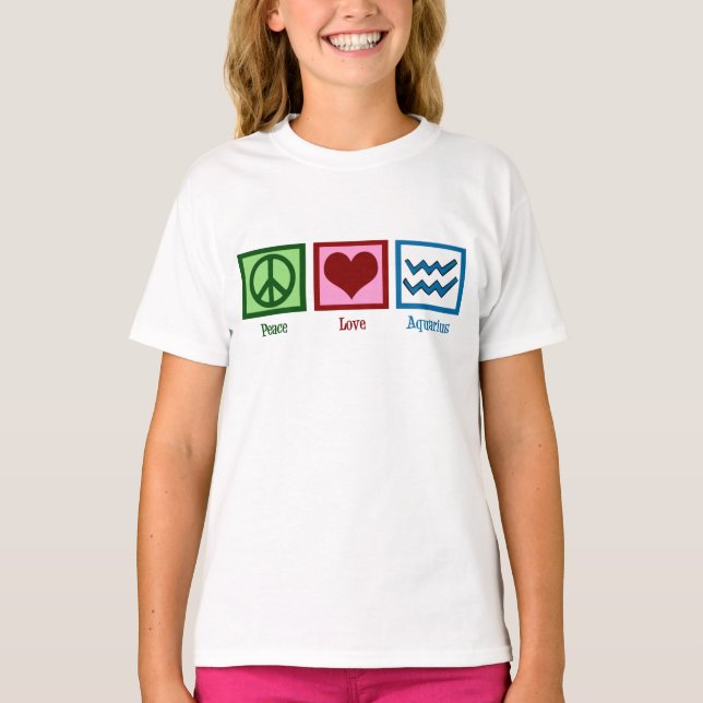 Peace Liebe Aquarius Girl T-Shirt (Vorderseite)