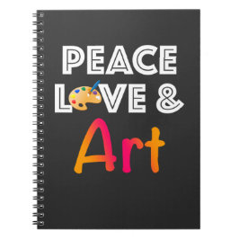 Peace Liebe & Art Design mit Painter-Palette Notizblock