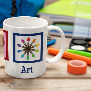 Peace Liebe Art Lehrer Niedlich Paintbrush Kaffeetasse