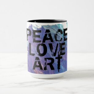 PEACE LIEBE ART + Malhintergrund   Tasse