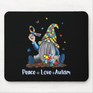 Peace Liebe Autismus Gnome Autismus Gefärbte Krawa Mousepad