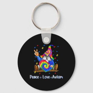 Peace Liebe Autismus Gnome Autismus Gefärbte Krawa Schlüsselanhänger