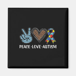 Peace Liebe Autismus Puzzle Pieces Ribbon Autismus Magnet