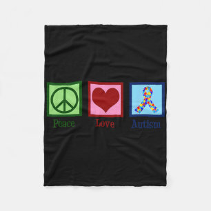 Peace Liebe Autismus Rätsel Bewusstsein Autisten M Fleecedecke