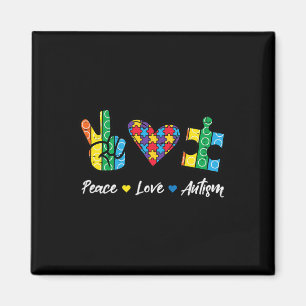 Peace Liebe Autismus Rätsel Bewusstsein Autisten M Magnet
