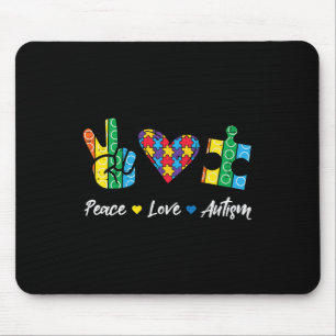 Peace Liebe Autismus Rätsel Bewusstsein Autisten M Mousepad