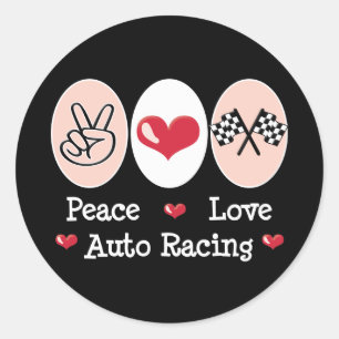 Peace Liebe Auto Racing Checkered Flag Stickers