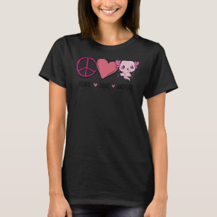 Peace Liebe Axolotl Mexican Salamander Amphibien A T-Shirt
