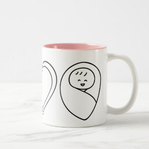 Peace Liebe Babies Zweifarbige Tasse