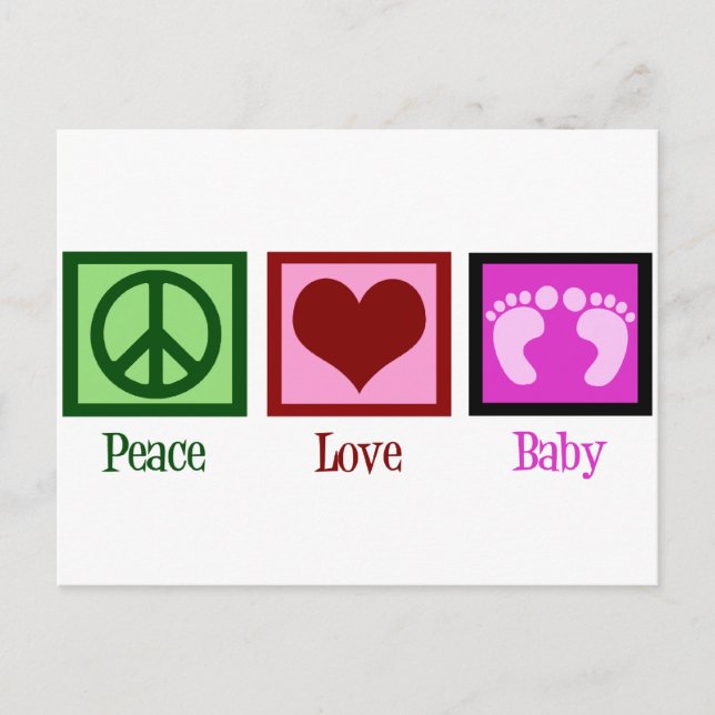Peace Liebe Baby Girl Postkarte (Vorderseite)