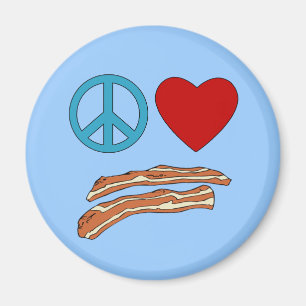 Peace Liebe Bacon Symbology Hemd, Tasse Magnet