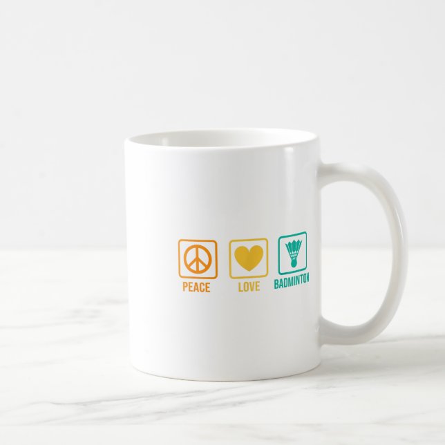 Peace Liebe Badminton Badminton Player Shuttle Spo Kaffeetasse (Rechts)