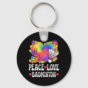 Peace Liebe Badminton Lover 60er 70er Hippie Outfi Schlüsselanhänger