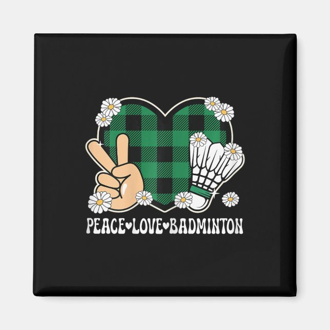 Peace Liebe Badminton Lover Outfit Women Girls Magnet (Vorne)