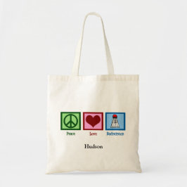 Peace Liebe Badminton Player Personalisiert Tragetasche