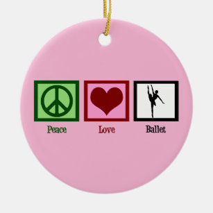 Peace Liebe Ballet Niedlich Pink Ballerina Keramik Ornament