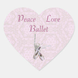 'Peace, Liebe & Ballet' Spitzenherz-Aufkleber Herz-Aufkleber
