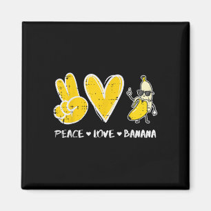 Peace Liebe Banana Funny Frucht Nahrung Vegan Männ Magnet