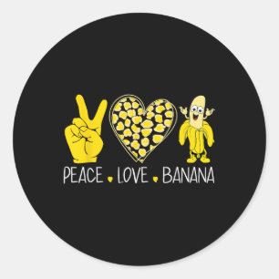 Peace Liebe Banana Spaß Lugano Frische Liebe Ban Runder Aufkleber